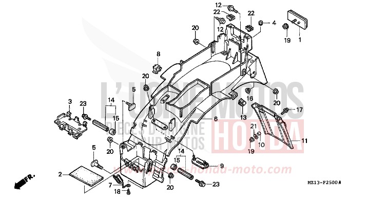 KOTFLUEGEL, HINTEN von CB1000F "Big One" BLACK (NH1E) von 1994